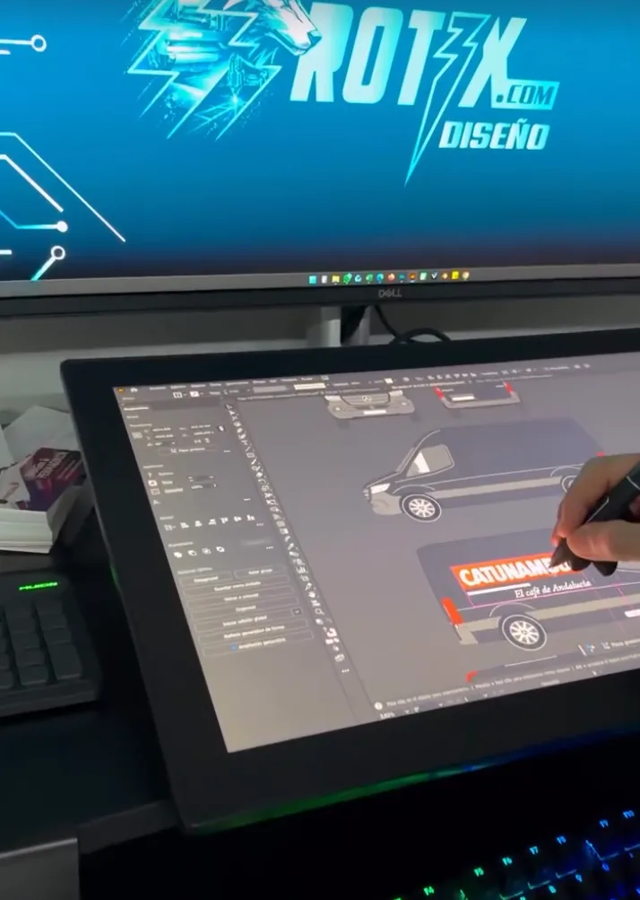 Proceso de diseño gráfico profesional para rotulación