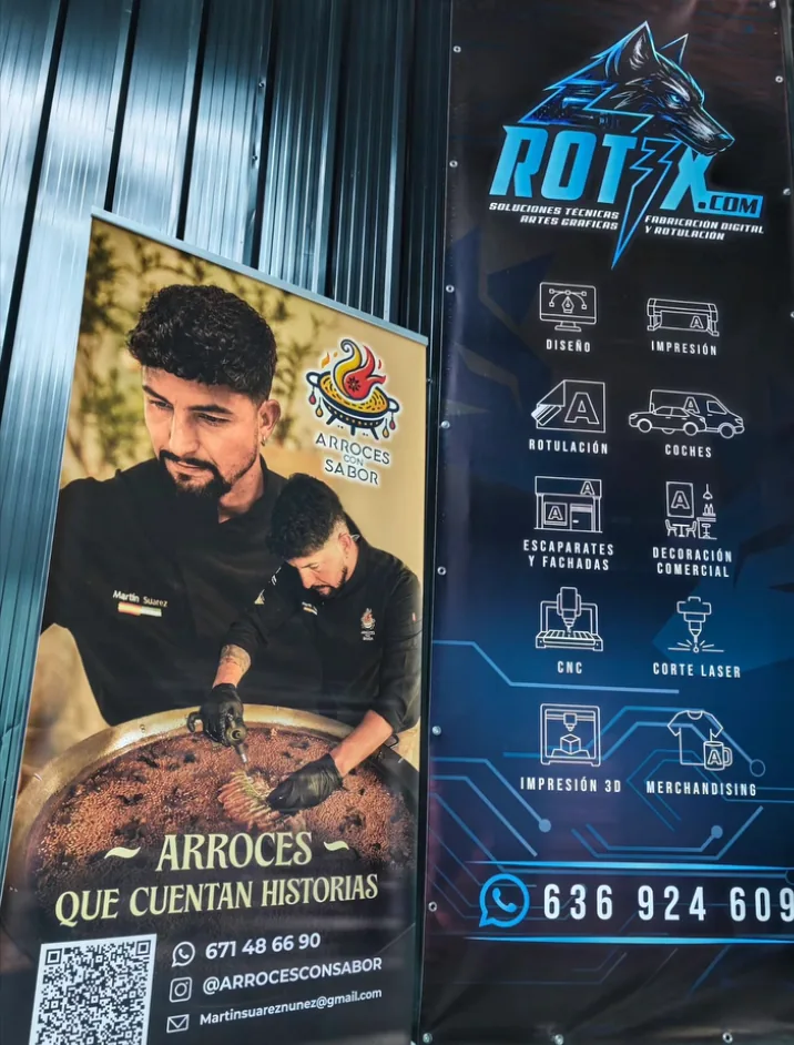 Trabajo real de lona publicitaria personalizada